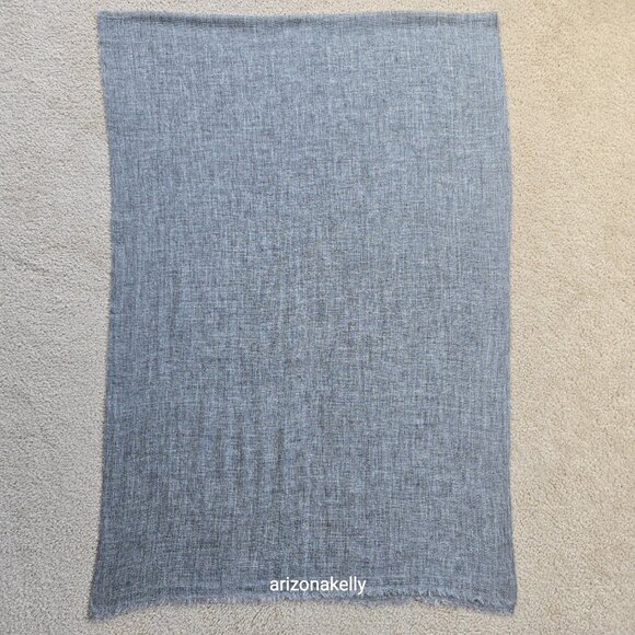 NWOT Cashmere Scarf Woven Heather Grey - Picture 2 of 10